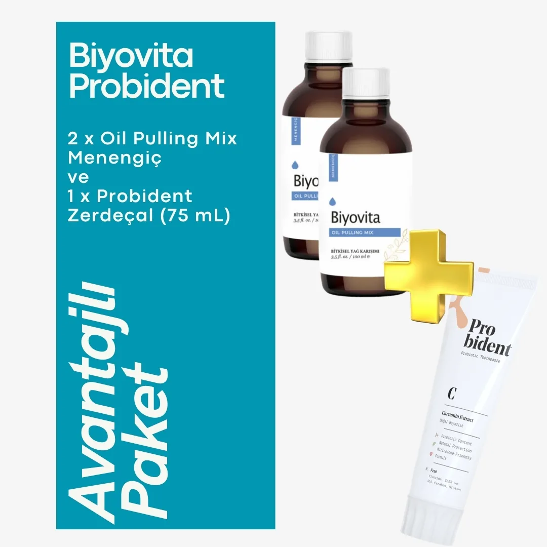 biyovita ağız bakım yağı ve zerdeçal özlü diş macunu